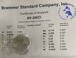 Mẫu chuẩn thành phần thép Brammer BS 286CA, BS 286CI